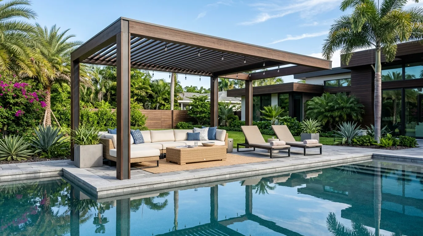 Add privacy where the backyard needs it inspiration for a backyard pergola space.